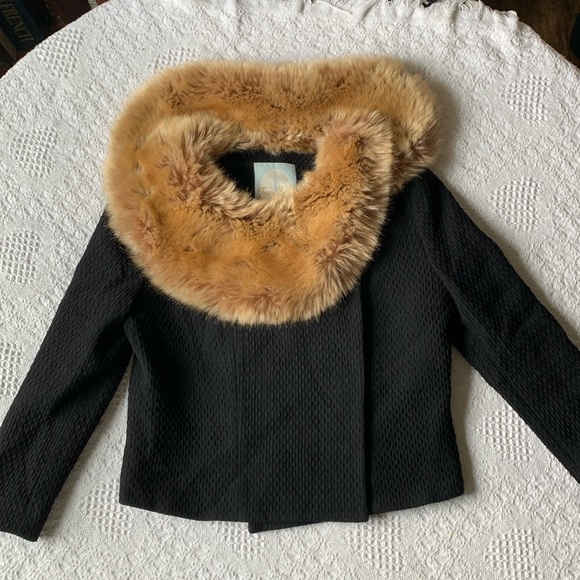 💋🔥NWT Vintage Tracy Reese New York Faux Fur Jacket Top 4 - Picture 4 of 16